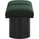 Meridian Pavilion Green Boucle Fabric Bench IMAGE 4