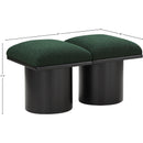 Meridian Pavilion Green Boucle Fabric Bench IMAGE 7