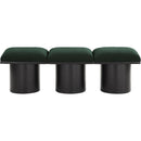 Meridian Pavilion Green Boucle Fabric Bench IMAGE 3