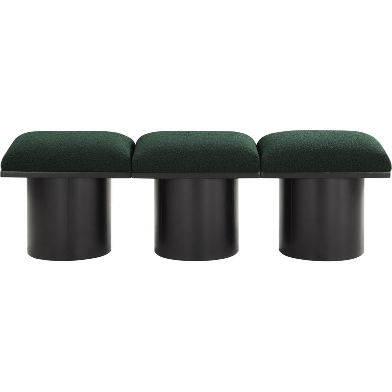 Meridian Pavilion Green Boucle Fabric Bench IMAGE 3