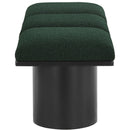 Meridian Pavilion Green Boucle Fabric Bench IMAGE 4