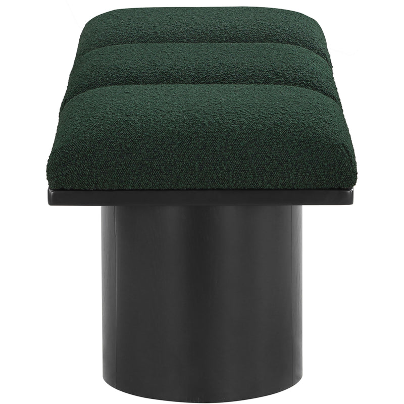 Meridian Pavilion Green Boucle Fabric Bench IMAGE 4