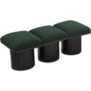 Meridian Pavilion Green Boucle Fabric Bench IMAGE 5