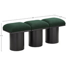 Meridian Pavilion Green Boucle Fabric Bench IMAGE 8