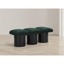 Meridian Pavilion Green Boucle Fabric Bench IMAGE 2