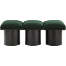 Meridian Pavilion Green Boucle Fabric Bench IMAGE 3
