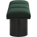 Meridian Pavilion Green Boucle Fabric Bench IMAGE 4