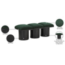 Meridian Pavilion Green Boucle Fabric Bench IMAGE 6