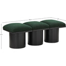 Meridian Pavilion Green Boucle Fabric Bench IMAGE 7