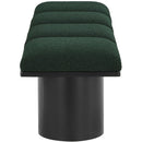 Meridian Pavilion Green Boucle Fabric Bench IMAGE 4
