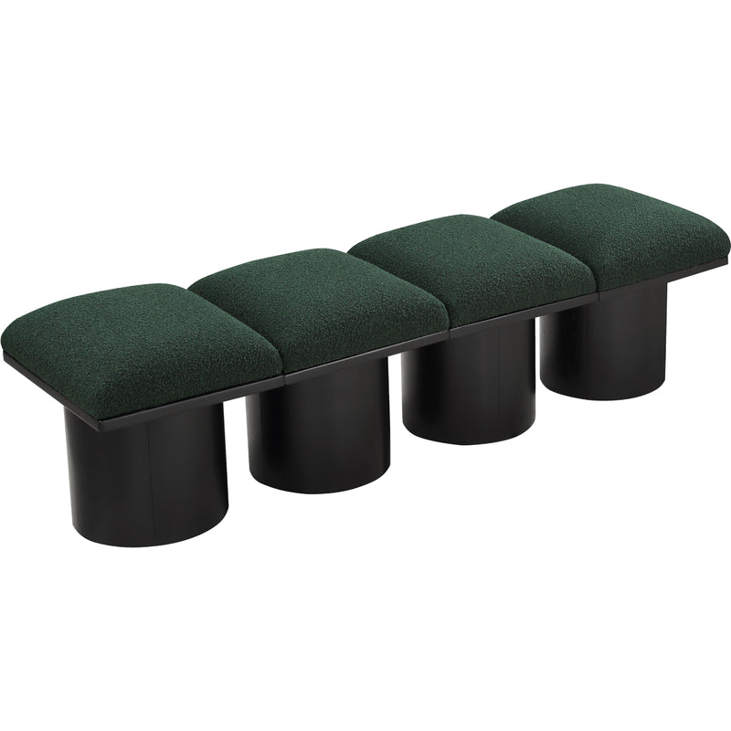 Meridian Pavilion Green Boucle Fabric Bench IMAGE 5