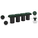 Meridian Pavilion Green Boucle Fabric Bench IMAGE 7
