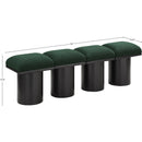 Meridian Pavilion Green Boucle Fabric Bench IMAGE 8