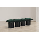 Meridian Pavilion Green Boucle Fabric Bench IMAGE 2