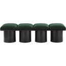 Meridian Pavilion Green Boucle Fabric Bench IMAGE 3