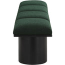 Meridian Pavilion Green Boucle Fabric Bench IMAGE 4