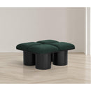 Meridian Pavilion Green Boucle Fabric Bench IMAGE 2