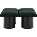 Meridian Pavilion Green Boucle Fabric Bench IMAGE 3