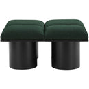 Meridian Pavilion Green Boucle Fabric Bench IMAGE 4