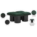 Meridian Pavilion Green Boucle Fabric Bench IMAGE 6