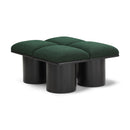 Meridian Pavilion Green Boucle Fabric Bench IMAGE 1