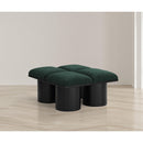 Meridian Pavilion Green Boucle Fabric Bench IMAGE 2