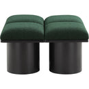 Meridian Pavilion Green Boucle Fabric Bench IMAGE 3