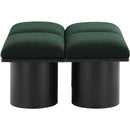 Meridian Pavilion Green Boucle Fabric Bench IMAGE 4