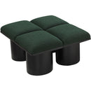 Meridian Pavilion Green Boucle Fabric Bench IMAGE 5