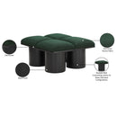 Meridian Pavilion Green Boucle Fabric Bench IMAGE 7