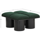 Meridian Pavilion Green Boucle Fabric Bench IMAGE 8