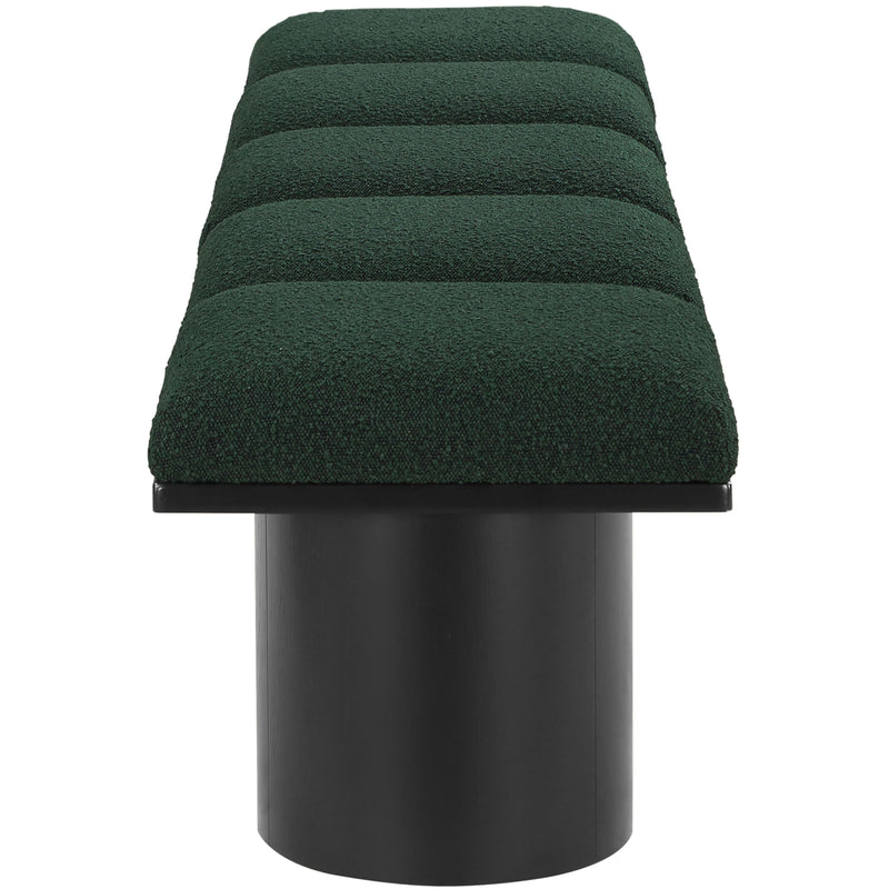 Meridian Pavilion Green Boucle Fabric Bench IMAGE 4