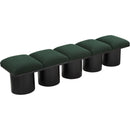 Meridian Pavilion Green Boucle Fabric Bench IMAGE 5