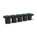Meridian Pavilion Green Boucle Fabric Bench IMAGE 1