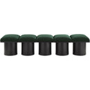 Meridian Pavilion Green Boucle Fabric Bench IMAGE 3