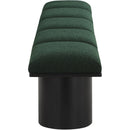 Meridian Pavilion Green Boucle Fabric Bench IMAGE 4