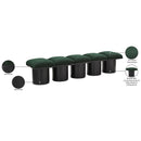 Meridian Pavilion Green Boucle Fabric Bench IMAGE 6