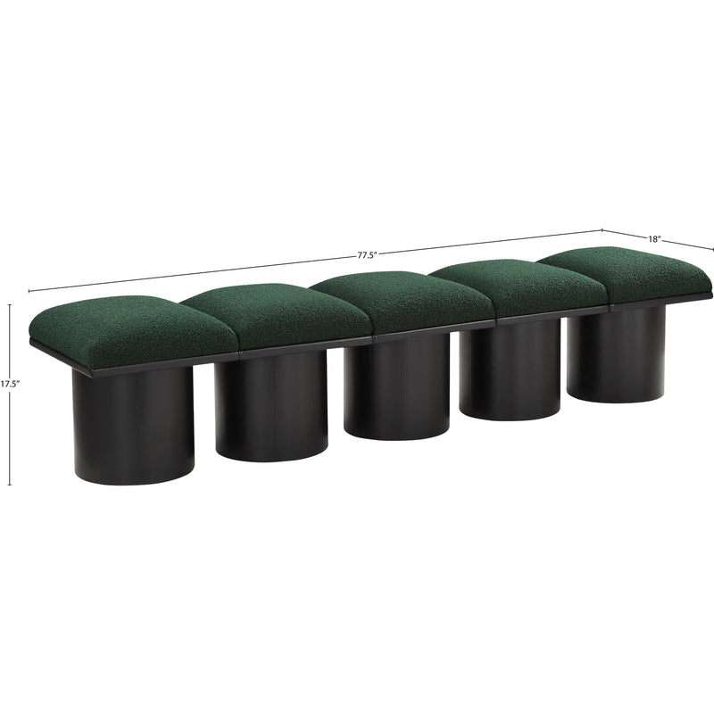 Meridian Pavilion Green Boucle Fabric Bench IMAGE 7