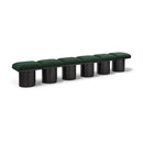 Meridian Pavilion Green Boucle Fabric Bench IMAGE 1