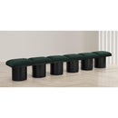 Meridian Pavilion Green Boucle Fabric Bench IMAGE 2