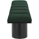 Meridian Pavilion Green Boucle Fabric Bench IMAGE 4