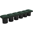 Meridian Pavilion Green Boucle Fabric Bench IMAGE 5