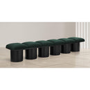 Meridian Pavilion Green Boucle Fabric Bench IMAGE 2