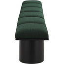 Meridian Pavilion Green Boucle Fabric Bench IMAGE 4