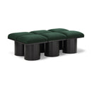 Meridian Pavilion Green Boucle Fabric Bench IMAGE 1