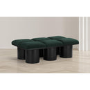 Meridian Pavilion Green Boucle Fabric Bench IMAGE 2