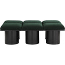 Meridian Pavilion Green Boucle Fabric Bench IMAGE 3