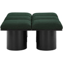 Meridian Pavilion Green Boucle Fabric Bench IMAGE 4