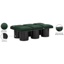 Meridian Pavilion Green Boucle Fabric Bench IMAGE 6