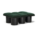 Meridian Pavilion Green Boucle Fabric Bench IMAGE 1